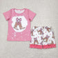 Baby Girl Short Sleeves Flower Boots Shirt Shorts Sibling Summer Clothes Set RTS