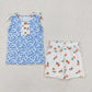Baby Girl Toddler Sleeveless Flower Buttons Shirt Shorts Sibling Set RTS