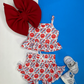 Preorder Baby Girl Strap Smiles Plaid Tunic Ruffle Short Summer Set ( Moq 5 )