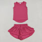 9 Colors Tank Top Shorts Girls Summer Yoga Clothes Set Sisters Wear