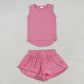 9 Colors Tank Top Shorts Girls Summer Yoga Clothes Set Sisters Wear
