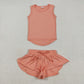 9 Colors Tank Top Shorts Girls Summer Yoga Clothes Set Sisters Wear