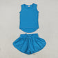 9 Colors Tank Top Shorts Girls Summer Yoga Clothes Set Sisters Wear