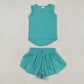 9 Colors Tank Top Shorts Girls Summer Yoga Clothes Set Sisters Wear