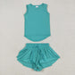 9 Colors Tank Top Shorts Girls Summer Yoga Clothes Set Sisters Wear