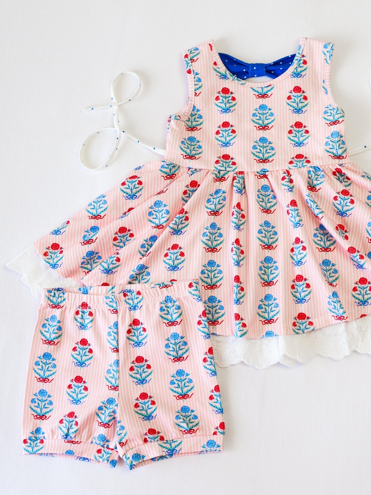 Preorder Baby Girl Sleeveless Flower Tunic Shorts Set ( Moq 5 )
