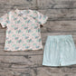 Baby Girl Short Sleeves Golf Tops Stripes Shorts Pajamas Set RTS