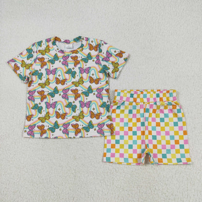 Sibling Baby Girls Kids Short Sleeves Flower Shirts Shorts Sets Summer Clothes RTS