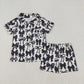 Sibling Kids Girls Adult Woman Black Bows Matching Family Mama and Me Romper Jumpsuit Sets RTS