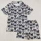 Sibling Kids Girls Adult Woman Black Bows Matching Family Mama and Me Romper Jumpsuit Sets RTS