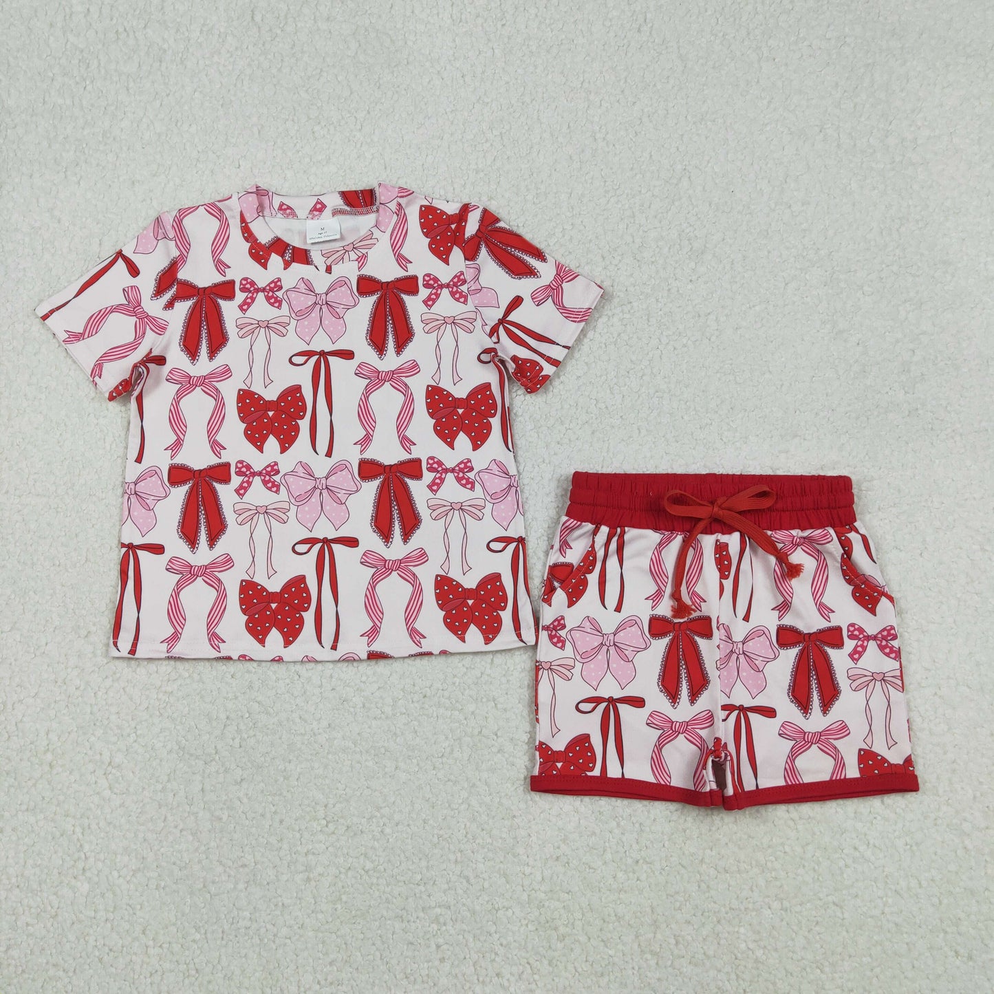 Sibling Baby Girls Kids Hearts Bows Zipper Romper Hoodie Shirt Set Valentine's Clothes RTS