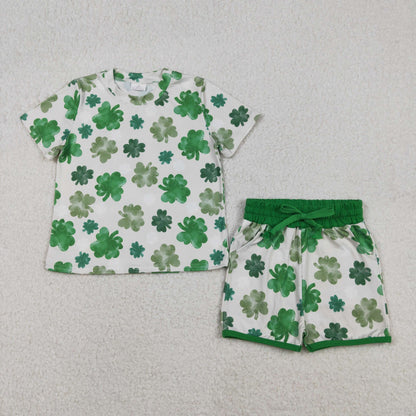 Sibling Baby Girls Kids Green Clovers Shirts Shorts Pants St Patrick Sets Clothes RTS