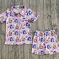 Adult Women Short Sleeves Singer Buttons Pocket Shirt Shorts Pajamas Set RTS