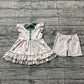 Baby Girls Kids Carrots Rabbits Buttons Tunic Plaid Shorts Easter Clothes Set RTS
