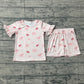 Baby Girls Kids Short Sleeves Bows Dots Tops Shorts Clothes Summer Set RTS