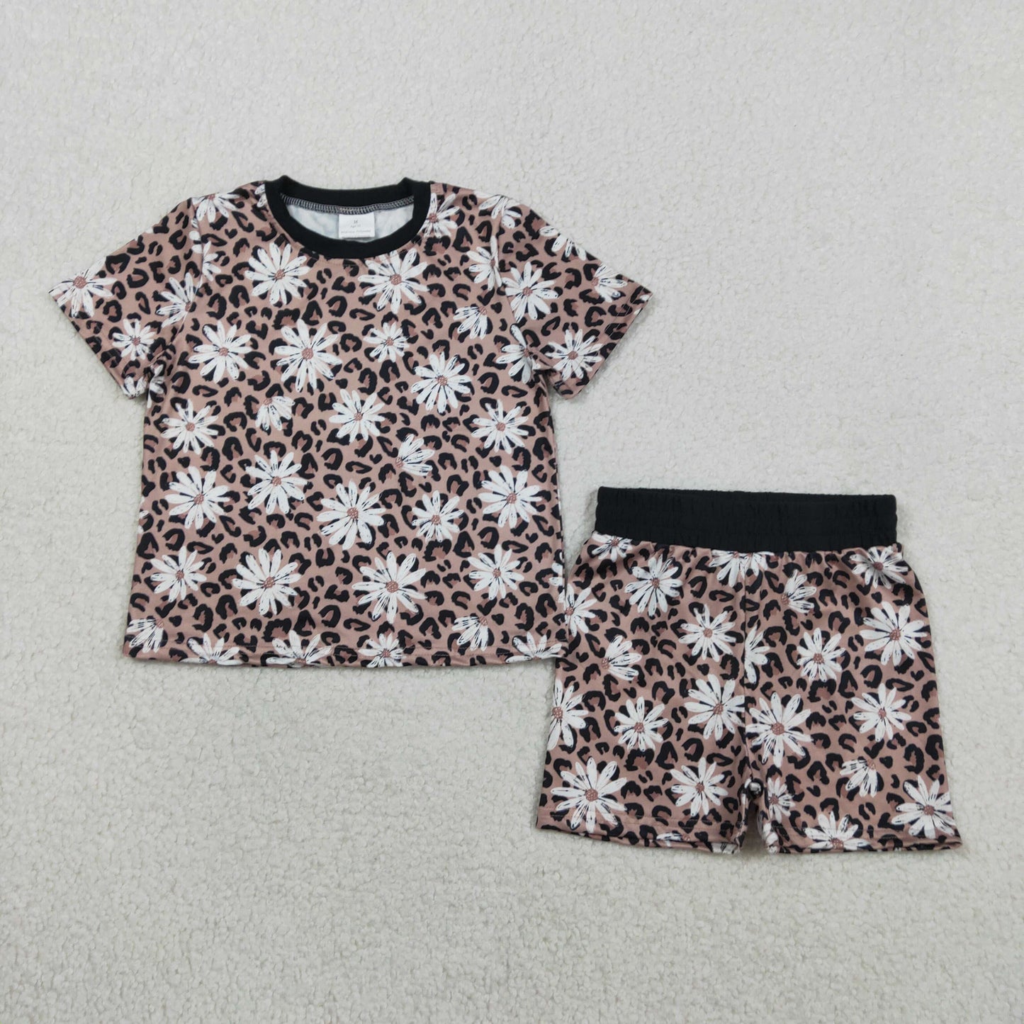 Sibling Baby Girls Kids Short Sleeves Flower Shirts Shorts Sets Summer Clothes RTS