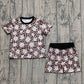 Baby Girls Short Sleeves Leopard Flowers Shirt Shorts Summer Clothes Set RTS