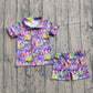 Baby Girls Short Sleeves Buttons Shirt Singer Characters Shorts Pajamas Set RTS