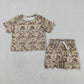 Sibling Baby Girls Kids Short Sleeves Shirts Scallop Shorts Sets Summer Clothes RTS