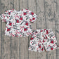 Baby Girls Kids Short Sleeves Bows Elephant Team Shirt Shorts Summer Set RTS