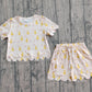 Baby Girls Toddler Short Sleeves Ducks Flower Shirt Scallop Shorts Summer Set RTS