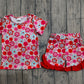 Baby Girls Kids Short Sleeves Flower Shirt Ruffle Shorts Clothes Summer Set RTS