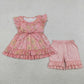 Baby Girls Kids Short Sleeves Flower Tunic Ruffle Shorts Set Summer Clothes RTS