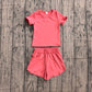 Baby Girls Kids Short Sleeves Shirt Skirt Shorts Yoga Active Set Peach Clothes RTS