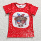 Baby Boy Girl Short Sleeves July 4th Sibling Shirt Tops RTS