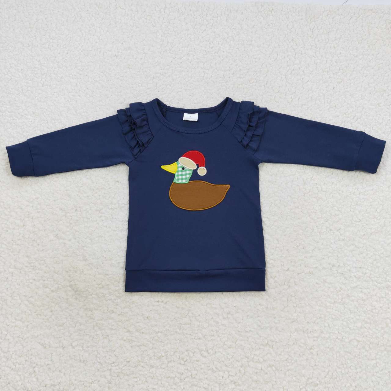 Sibling Boys Girls Embroidery Santa Ducks Dogs Gingerbread Christmas Shirt Tops
