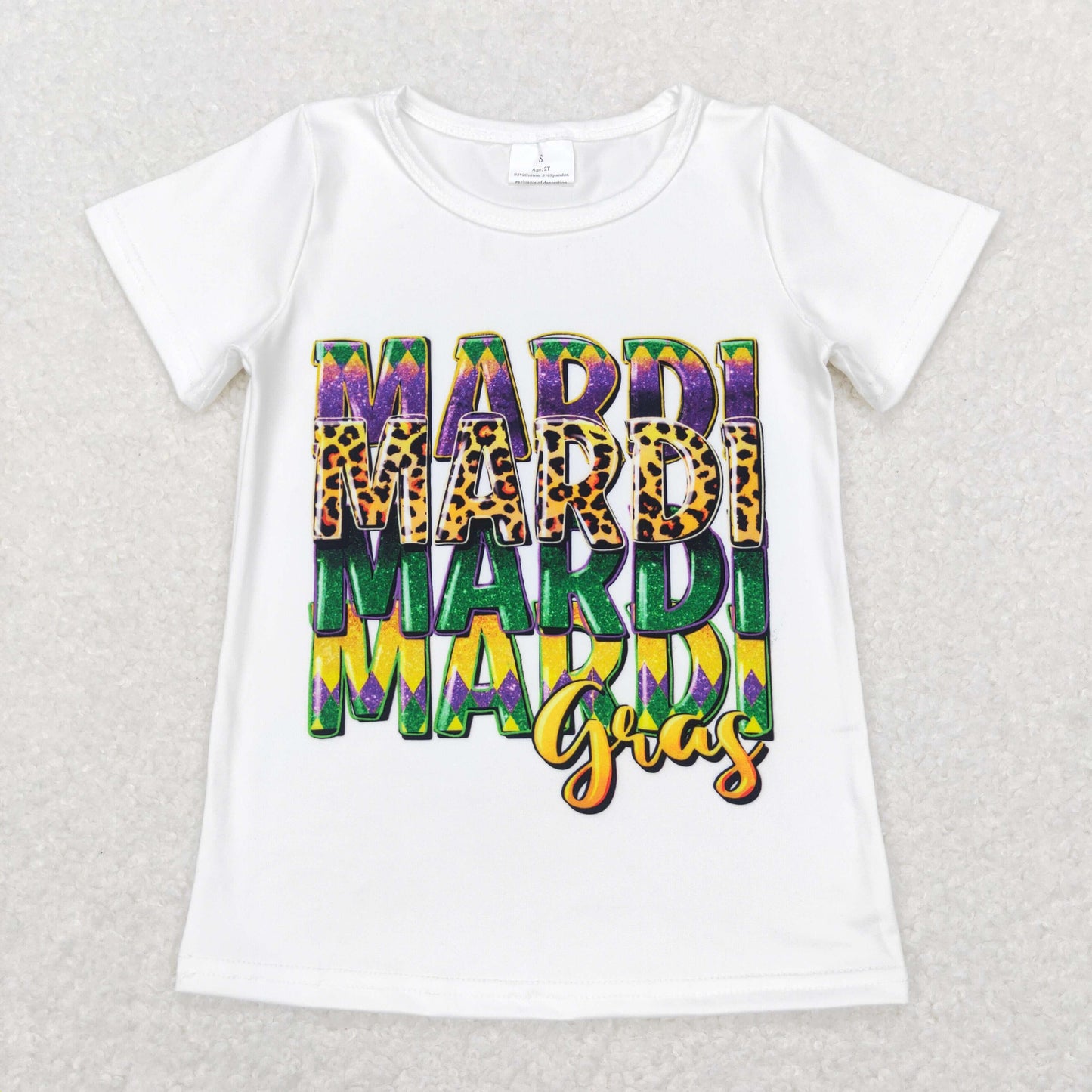 Sibling Baby Boys Girls Short Sleeves Shirts Tops Mardi Gras Clothes RTS