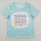 Baby Girl Adult Green Short Sleeves Easter Rabbits Mama Mini Sibling Shirt Tops