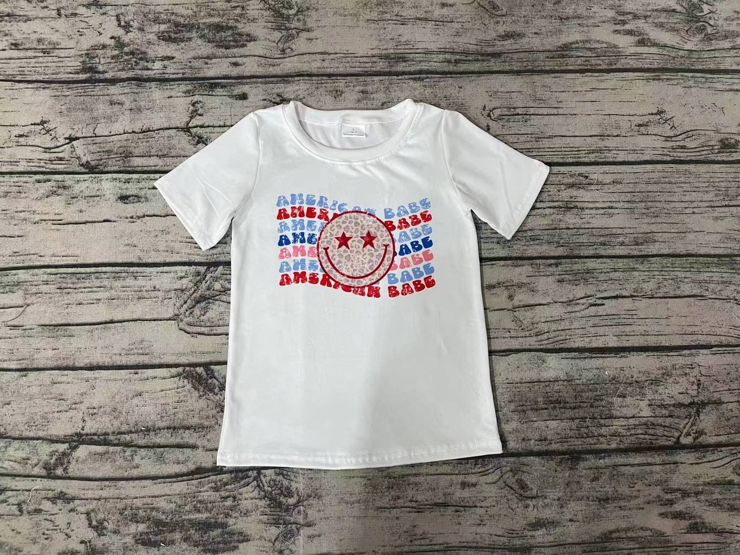 Pre-order July 4th Baby Boy Short Sleeves American Babe Shirt Tops