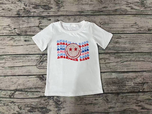 Pre-order July 4th Baby Boy Short Sleeves American Babe Shirt Tops