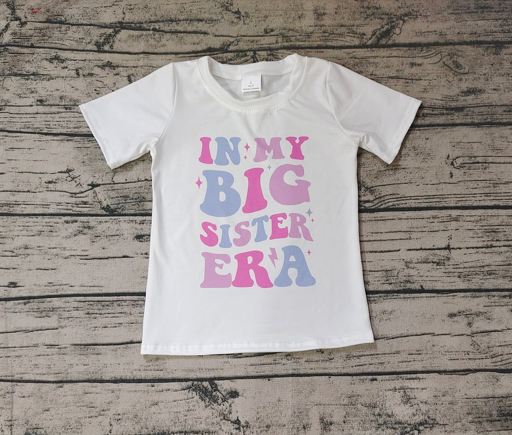 No Moq Pre-order Baby Girl Short Sleeves Big Sister Shirt Tops