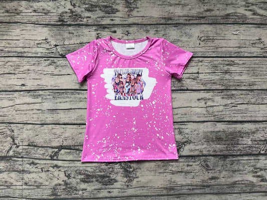 Pre-order Baby Girl Pink Short Sleeves Singer Shirt Tops