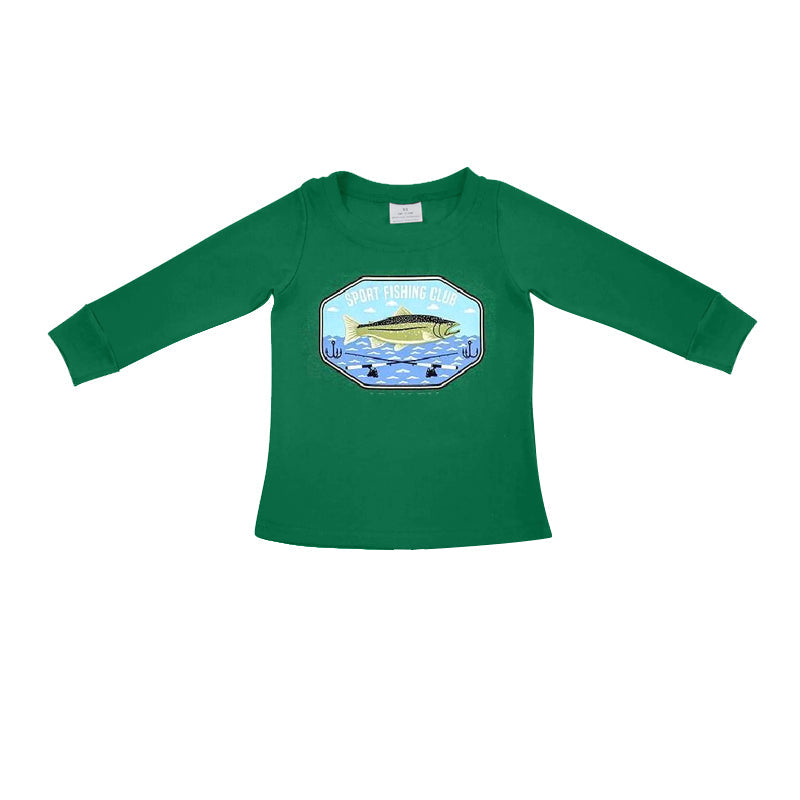 Preorder Baby Boys Fishing Fall Long Sleeve Tee Shirts Tops