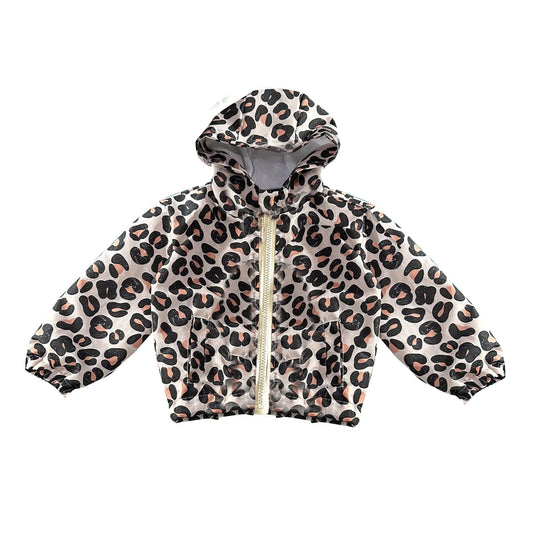 Pre-order Baby Girl Leopard Long Sleeves Hoodie Cardigan Tops