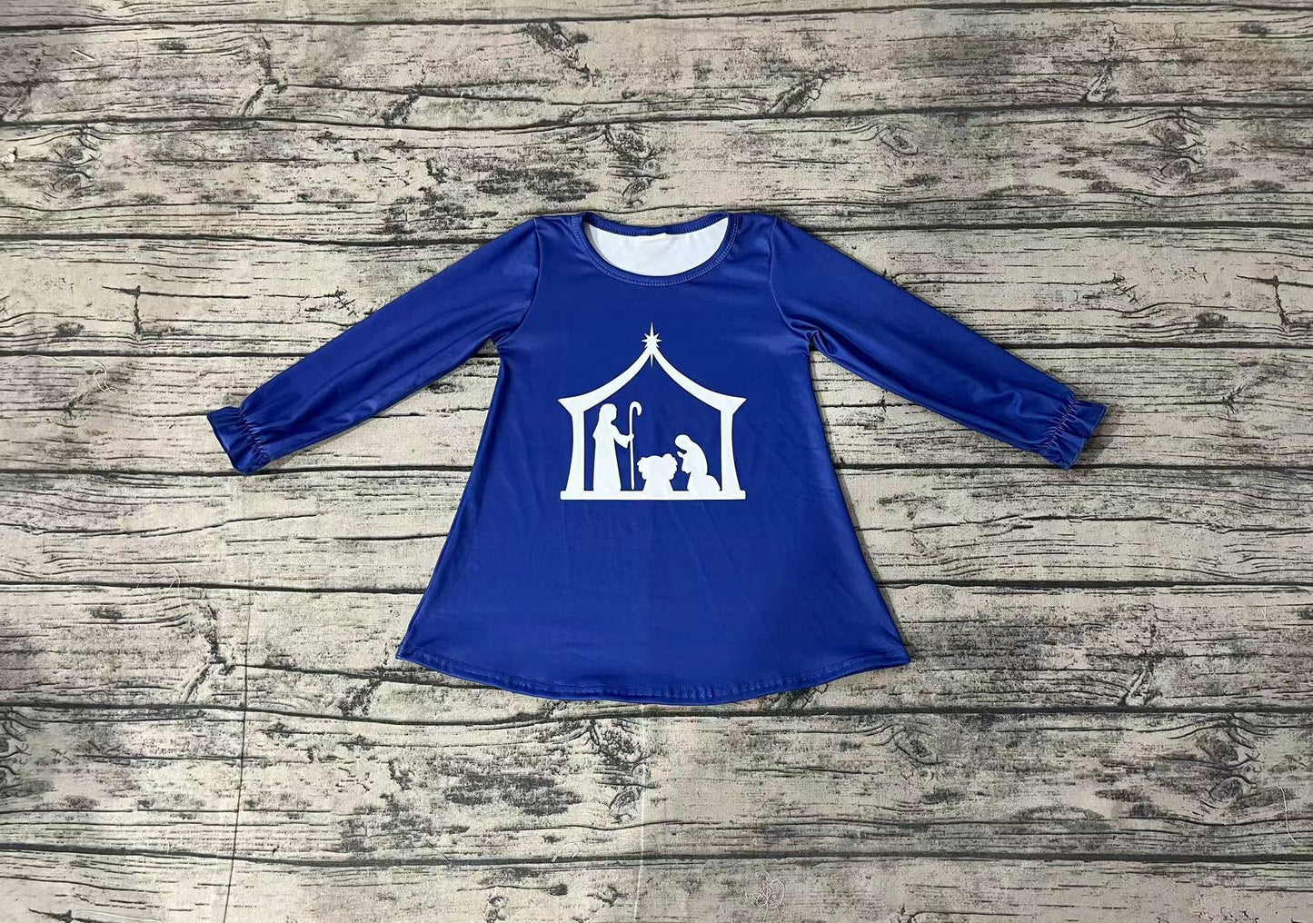 Baby Girl Long Sleeve Nativity Shirt Tops