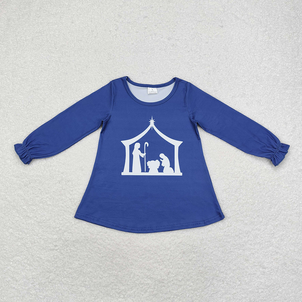 Baby Boy Girl Nativity Long Sleeves Sibling Shirt Tops