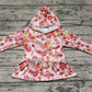 Baby Girl Fall Cars Flower Hooded Ruffle Tops