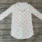 Adult Women Long Sleeves Christmas Bows Holly Tops Sleepwear