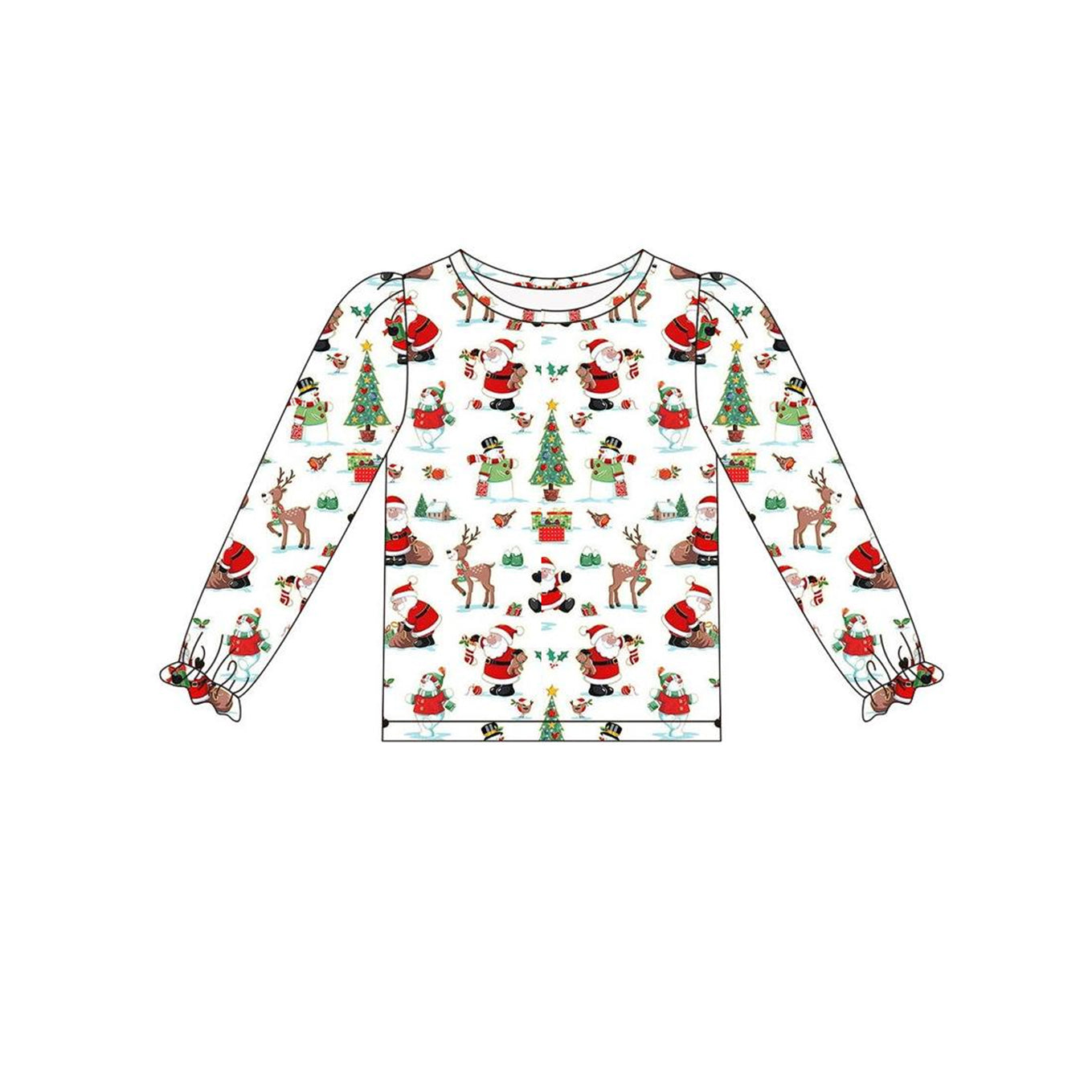 Pre-order Baby Girl Christmas Snowman Deer Shirt Tops