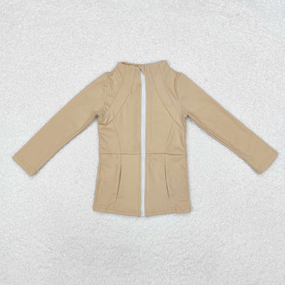 Sibling Baby Girls Kids Long Sleeves Zipper Pockets Jackets Yoga Active Tops RTS