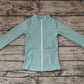 Baby Girl Long Sleeves Green Pocket Yoga Sports Zipper Jacket Tops