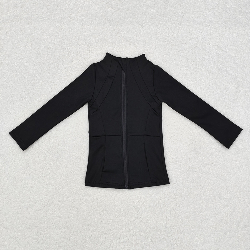 Sibling Baby Girls Kids Long Sleeves Zipper Pockets Jackets Yoga Active Tops RTS