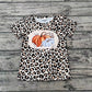 Baby Girl Short Sleeves Leopard Pumpkin Fall Shirt Tops