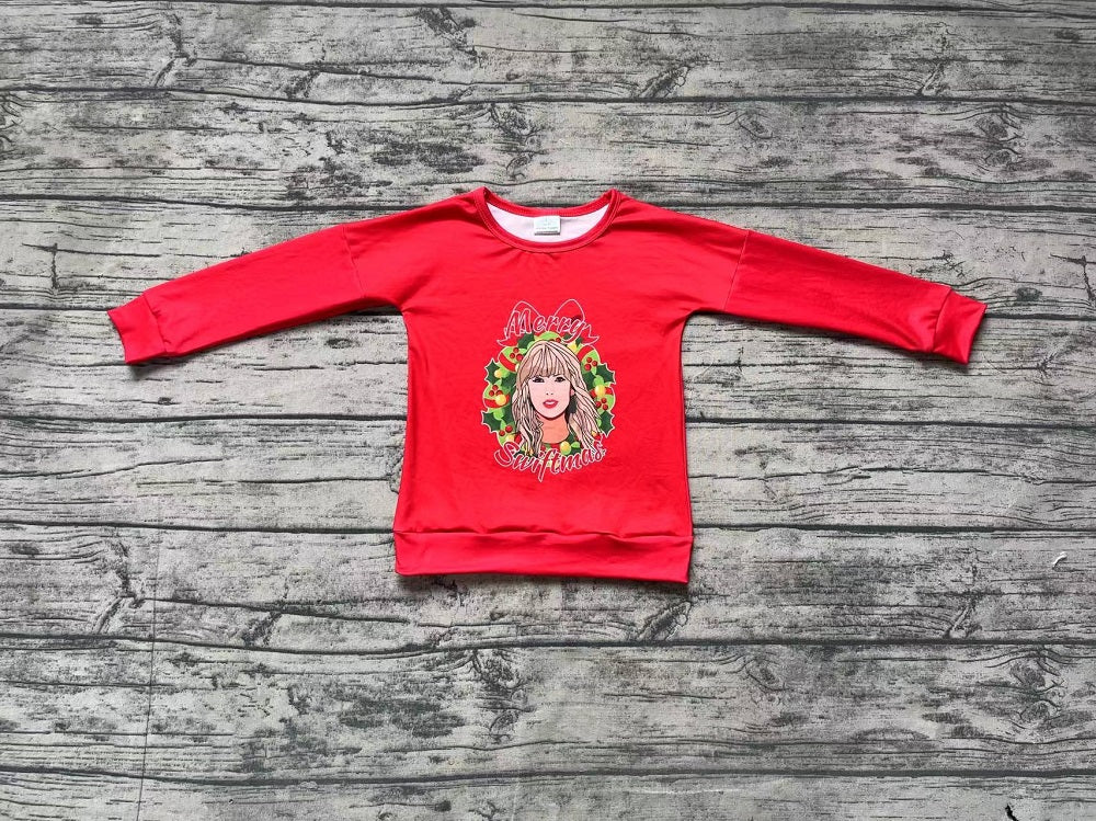 Baby Girl Long Sleeves Christmas Singer Red Shirt