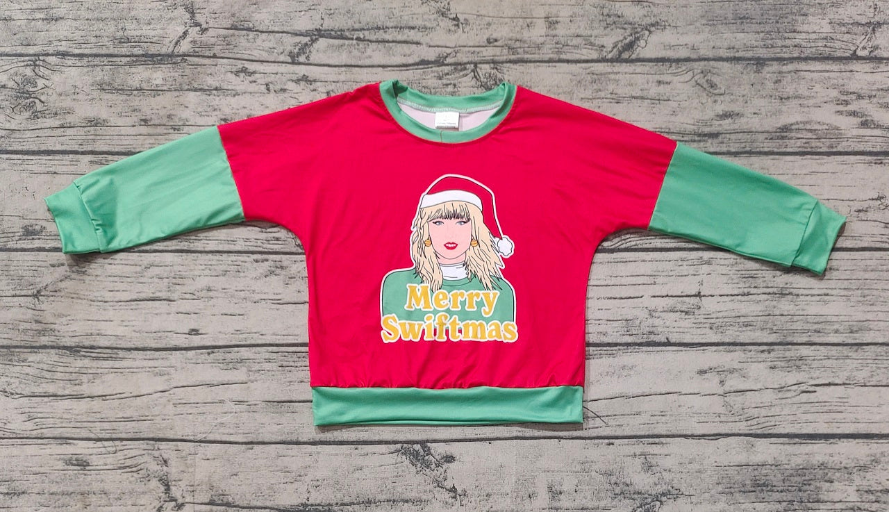 Baby Girl Christmas Red Singer Green Long Sleeves Shirt