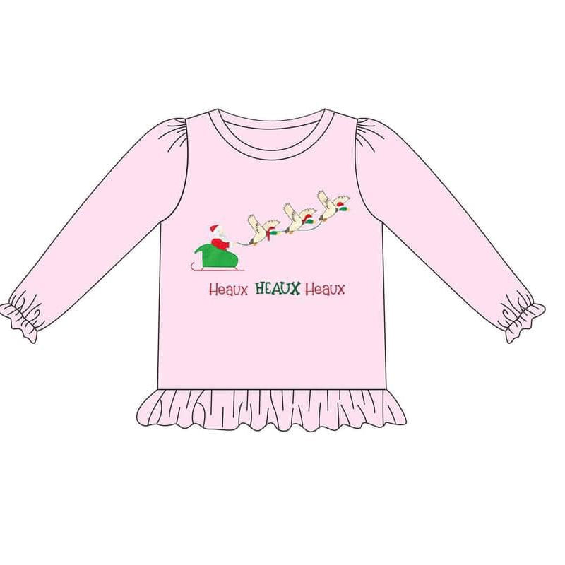 Pre-order Baby Girl Pink Christmas Santa Ducks Shirt Tops